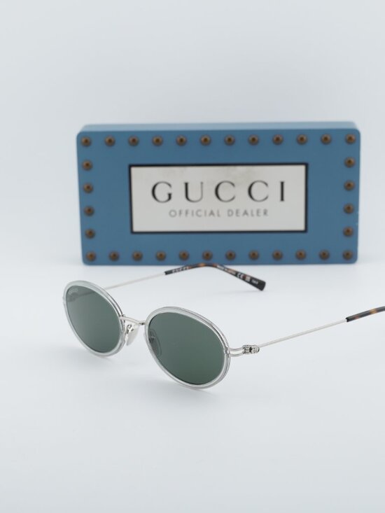 Gucci GG1980S 005 Oval Sunglasses - Transparent Cloudy Grey/Silver main image 8
